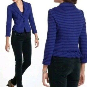 Anthropologie Cartonnier Collared One Button Striped Blazer Sz XS
